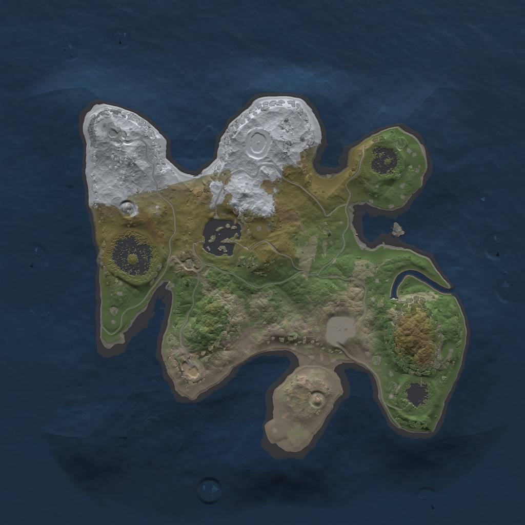 Rust Map: Procedural Map, Size: 2000, Seed: 2174689, 4 Monuments