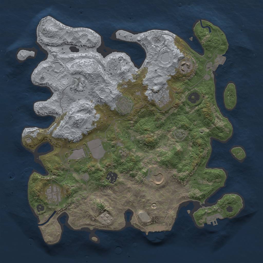 Rust Map: Procedural Map, Size: 3500, Seed: 352258752, 17 Monuments