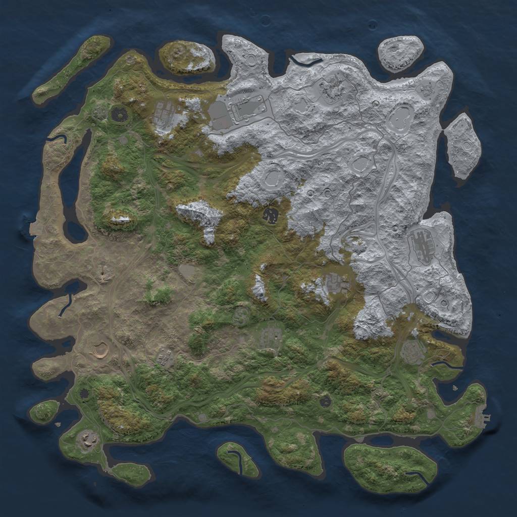Rust Map: Procedural Map, Size: 4800, Seed: 269908314, 18 Monuments