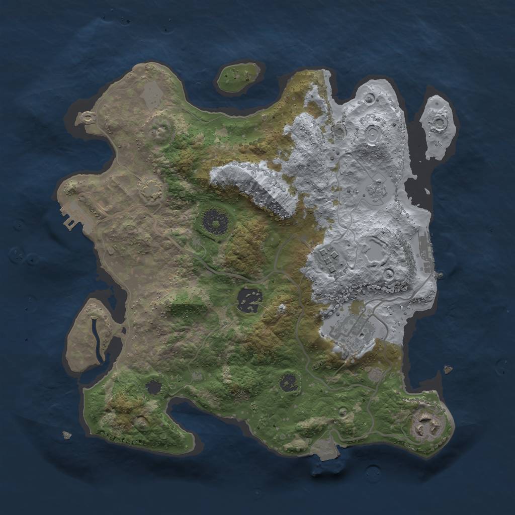 Rust Map: Procedural Map, Size: 3000, Seed: 3675908, 11 Monuments