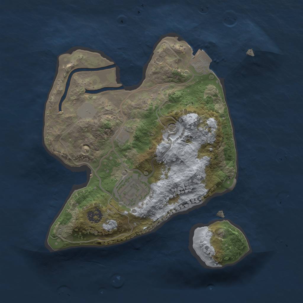 Rust Map: Procedural Map, Size: 2000, Seed: 1359158568, 5 Monuments