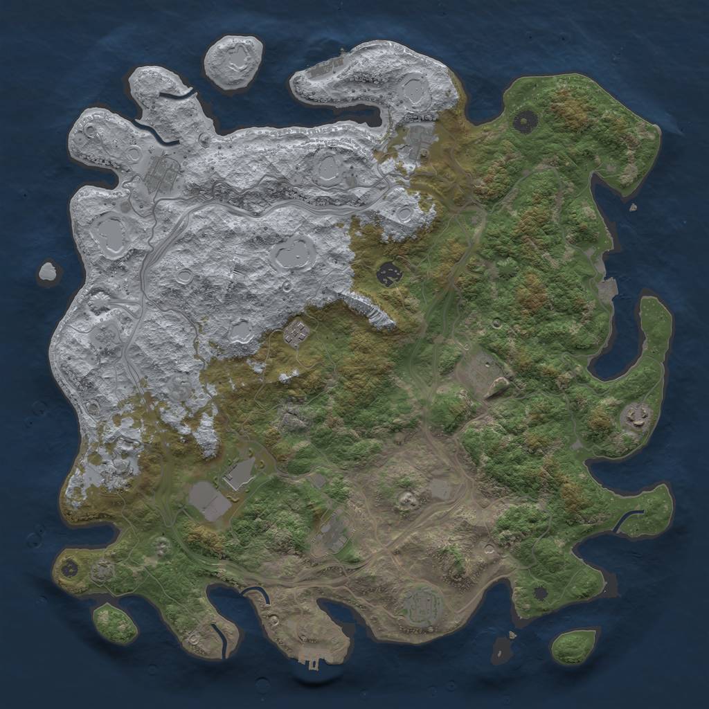 Rust Map: Procedural Map, Size: 4500, Seed: 411322132, 18 Monuments