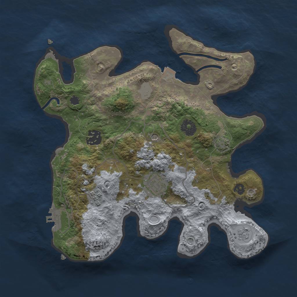 Rust Map: Procedural Map, Size: 2800, Seed: 62360812, 10 Monuments