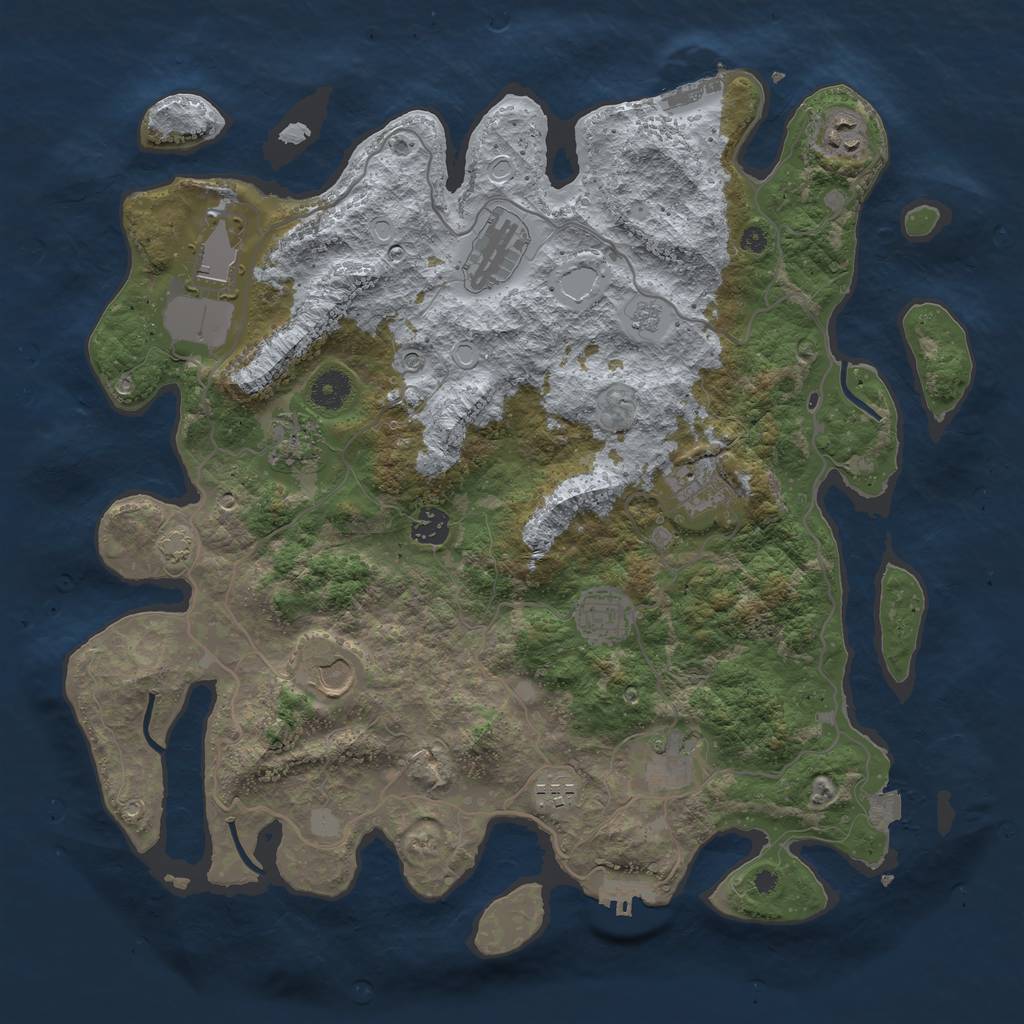 Rust Map: Procedural Map, Size: 4000, Seed: 1884400331, 18 Monuments