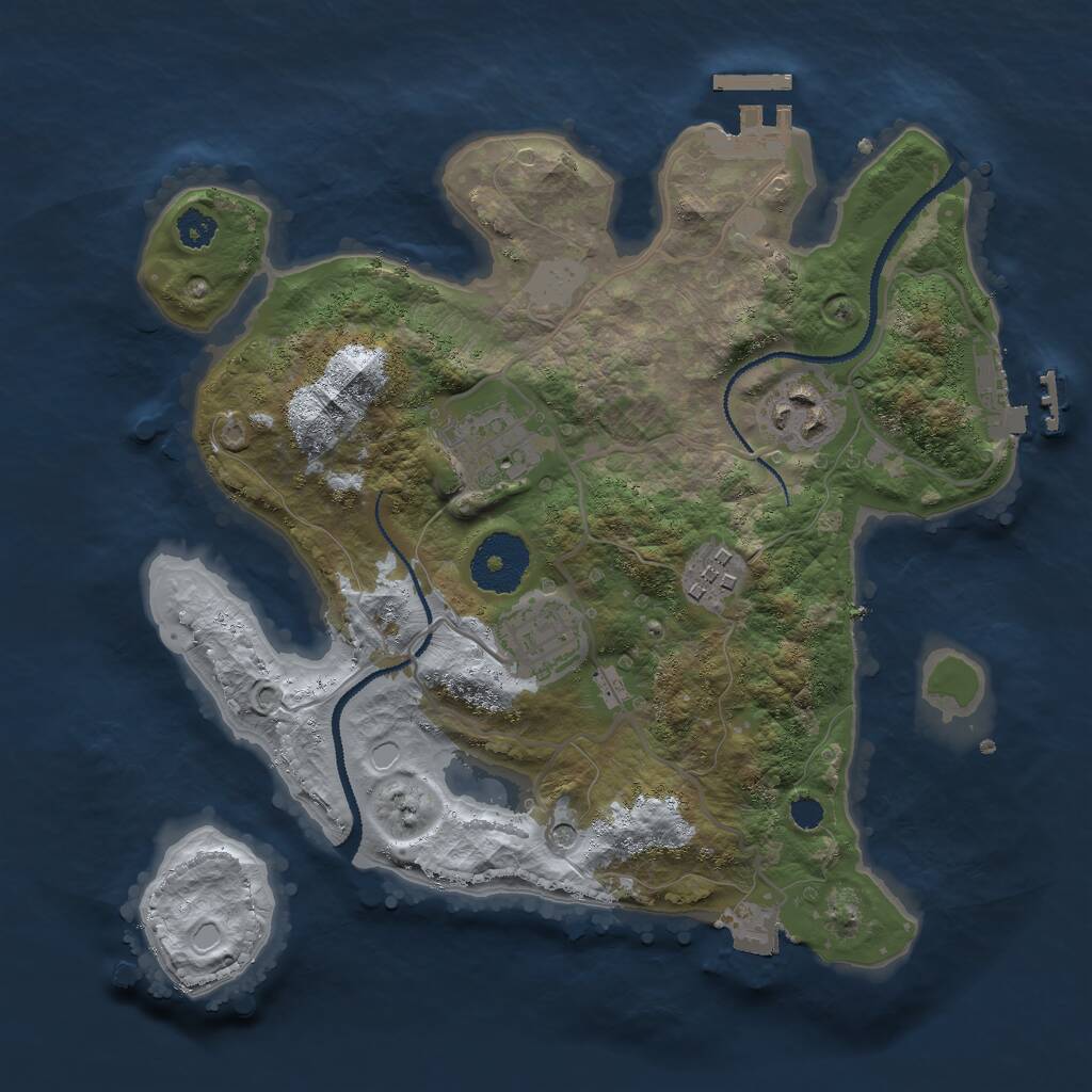 Rust Map: Procedural Map, Size: 2800, Seed: 101, 8 Monuments