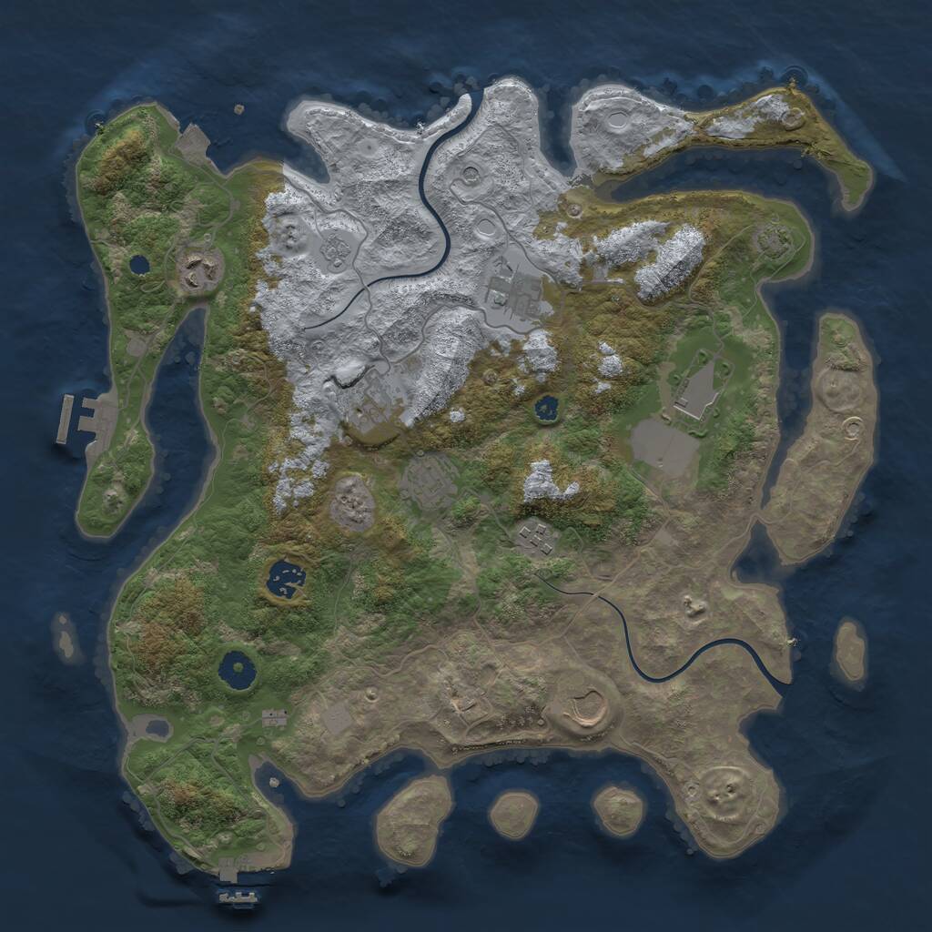 Rust Map: Procedural Map, Size: 3800, Seed: 12544548, 14 Monuments