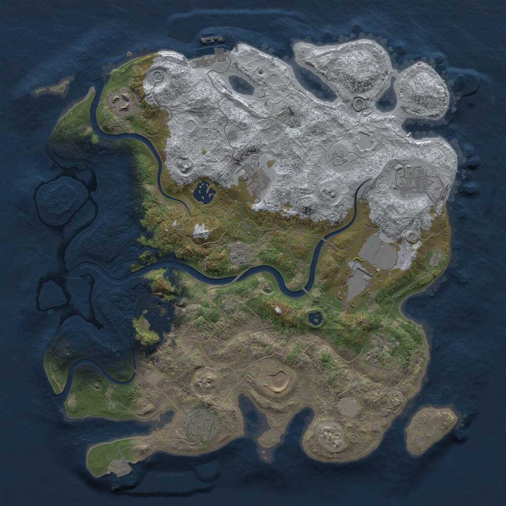 Rust Map: Procedural Map, Size: 3550, Seed: 11623252, 15 Monuments