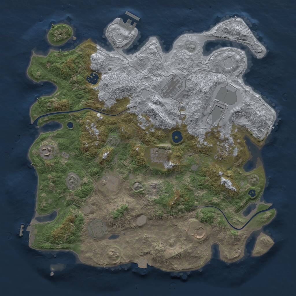 Rust Map: Procedural Map, Size: 3900, Seed: 60605854, 15 Monuments