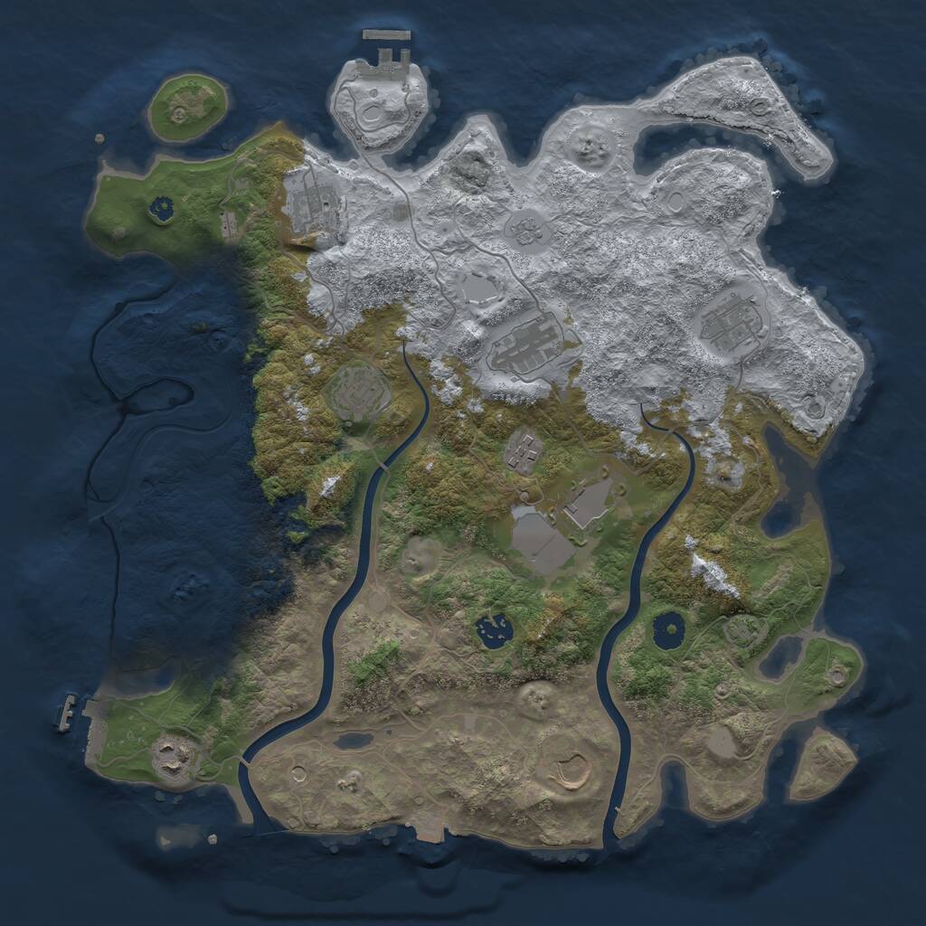 Rust Map: Procedural Map, Size: 3900, Seed: 60605854, 15 Monuments