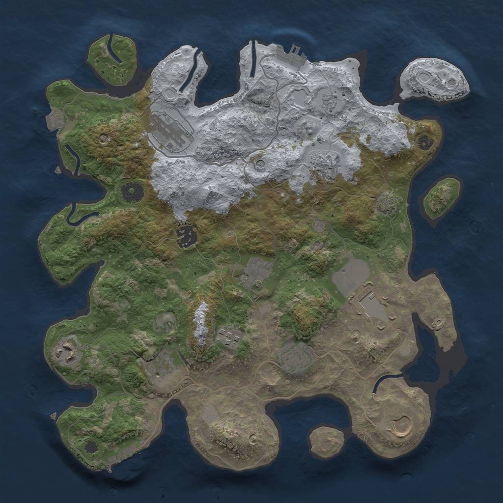 Rust Map: Procedural Map, Size: 3500, Seed: 505134886, 18 Monuments