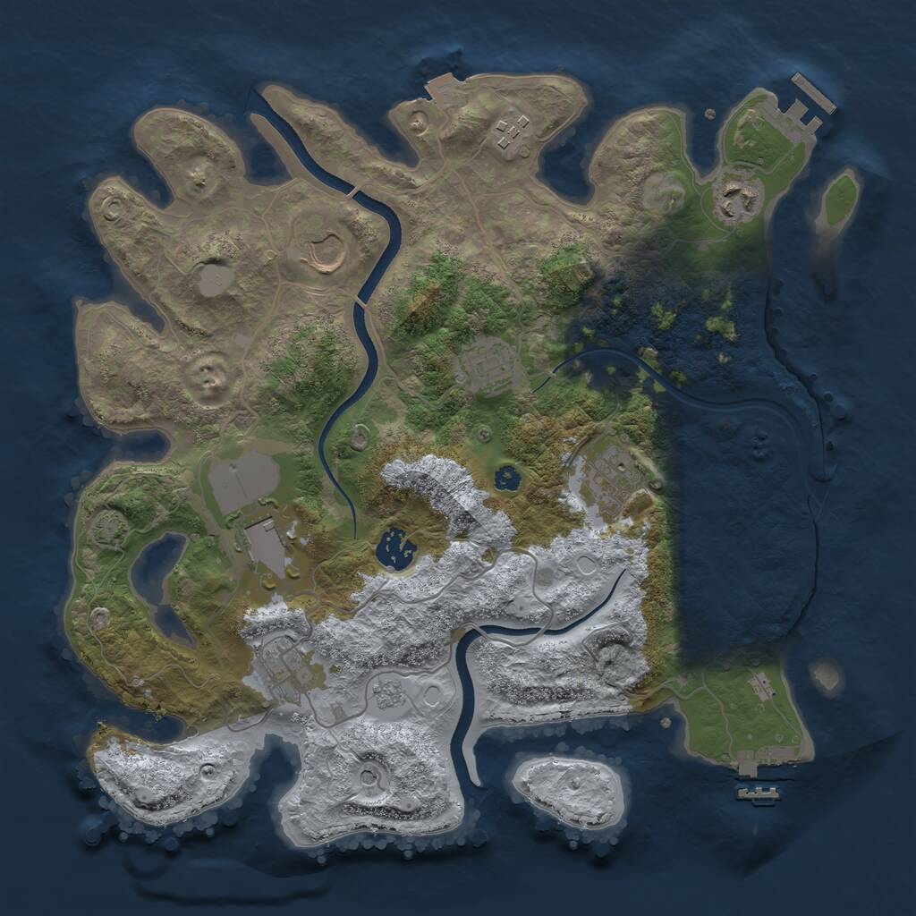 Rust Map: Procedural Map, Size: 3500, Seed: 1795912360, 14 Monuments
