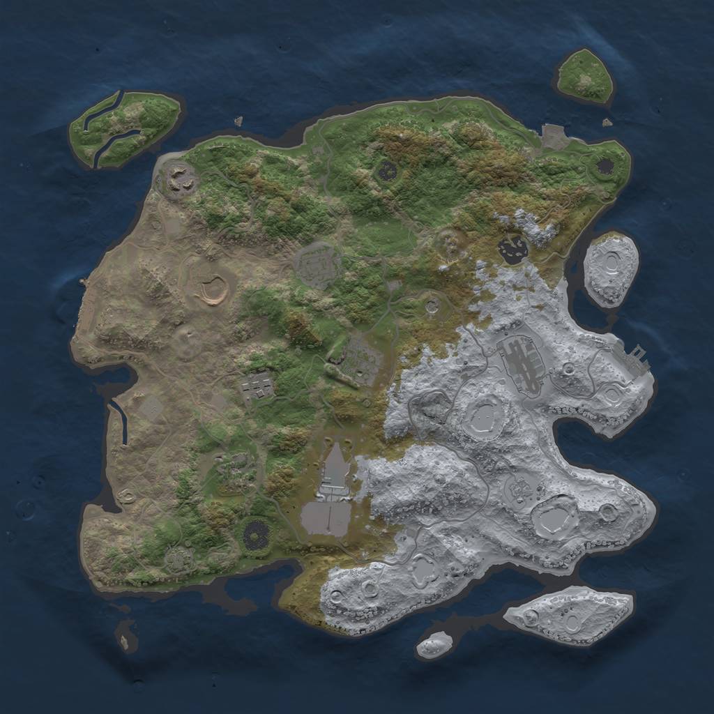 Rust Map: Procedural Map, Size: 3750, Seed: 1504716729, 17 Monuments