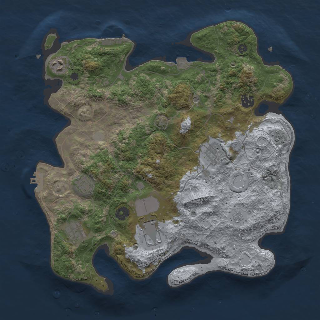 Rust Map: Procedural Map, Size: 3500, Seed: 187964693, 15 Monuments