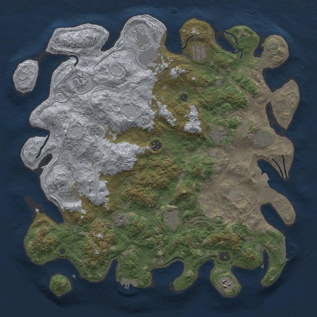 Rust Map: Procedural Map, Size: 4500, Seed: 541508, 18 Monuments