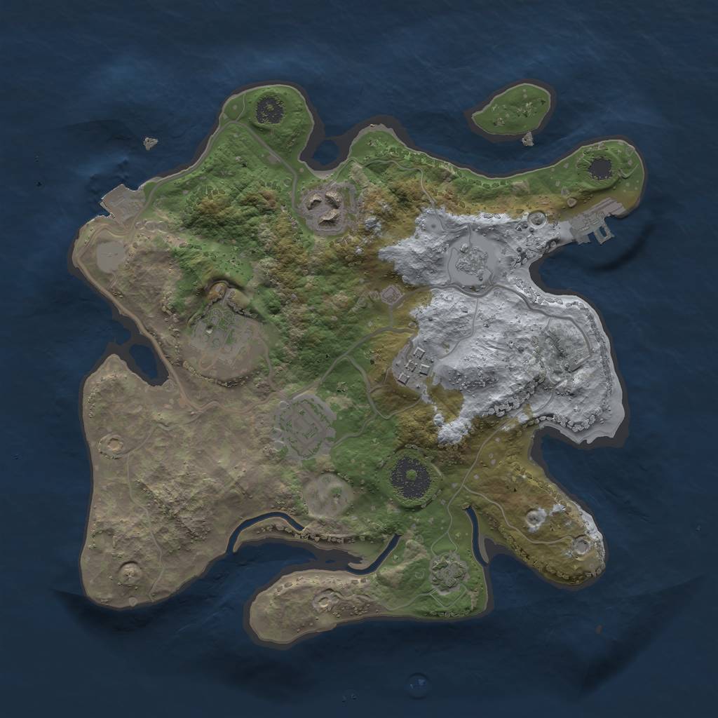 Rust Map: Procedural Map, Size: 2700, Seed: 1895143074, 10 Monuments
