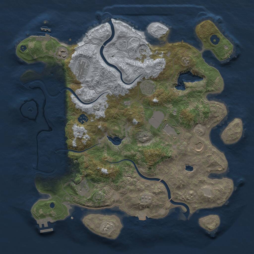 Rust Map: Procedural Map, Size: 4000, Seed: 5972, 14 Monuments