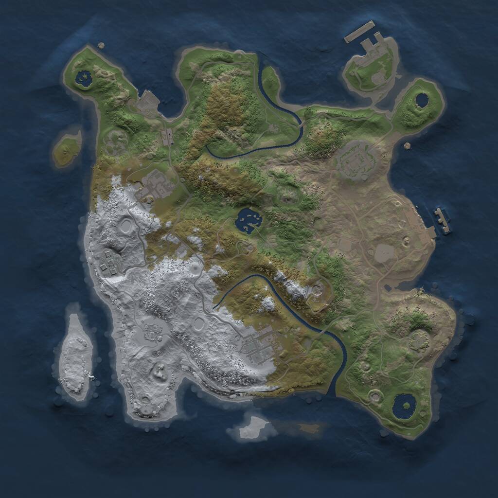 Rust Map: Procedural Map, Size: 3000, Seed: 27889, 11 Monuments