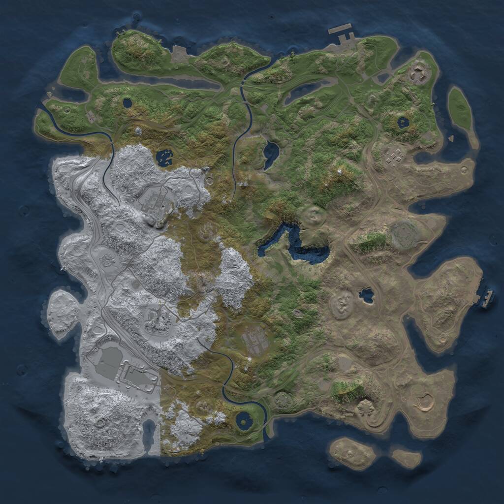 Rust Map: Procedural Map, Size: 4300, Seed: 37653999, 15 Monuments