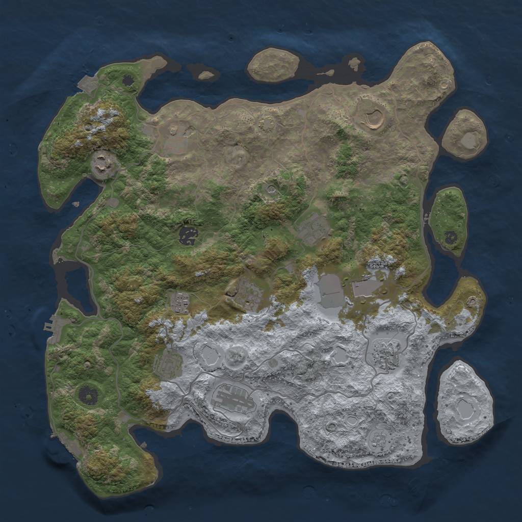 Rust Map: Procedural Map, Size: 4000, Seed: 193024404, 19 Monuments