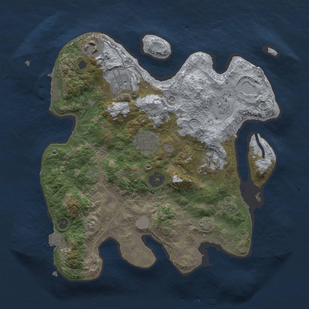 Rust Map: Procedural Map, Size: 3000, Seed: 8528, 11 Monuments