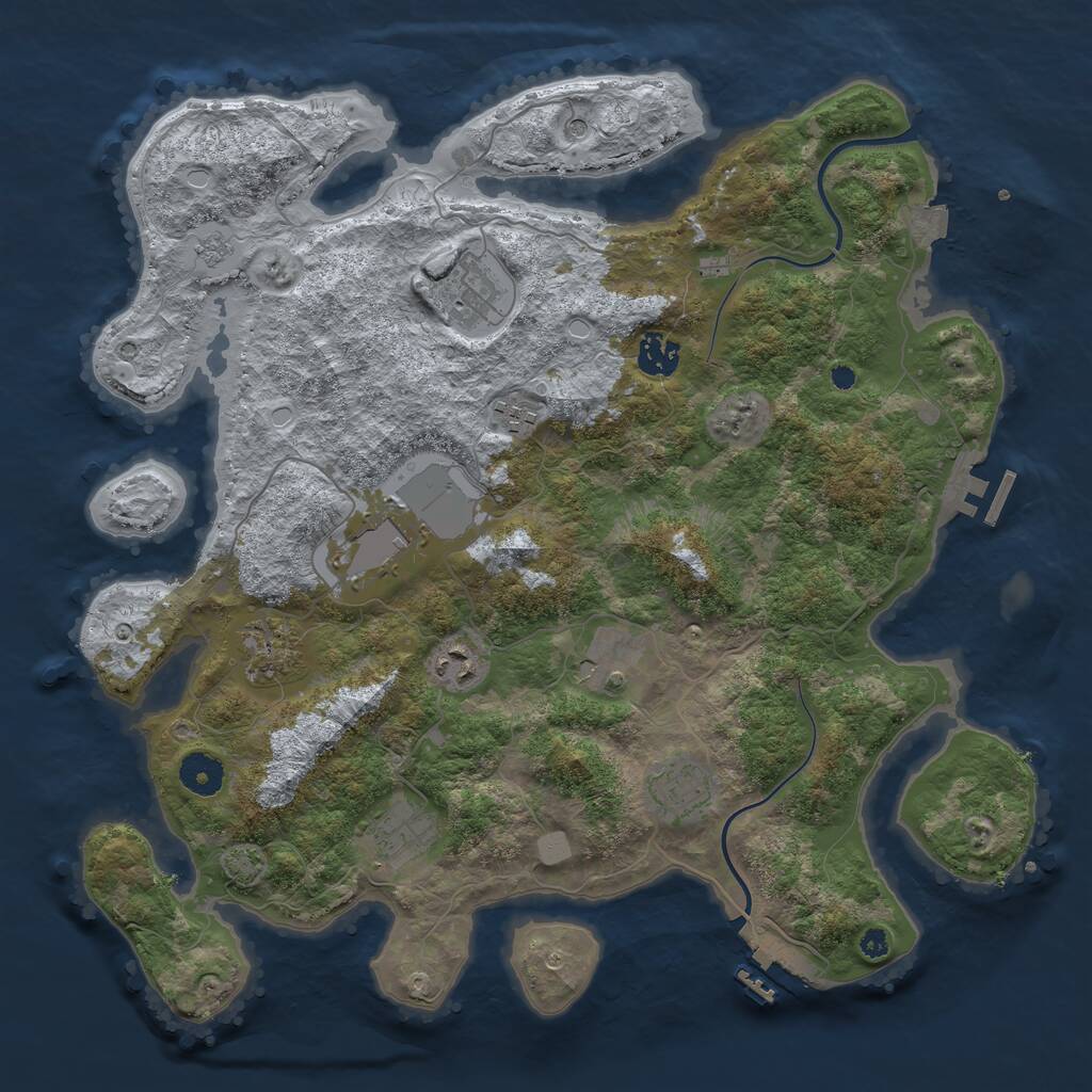 Rust Map: Procedural Map, Size: 3800, Seed: 67455512, 15 Monuments