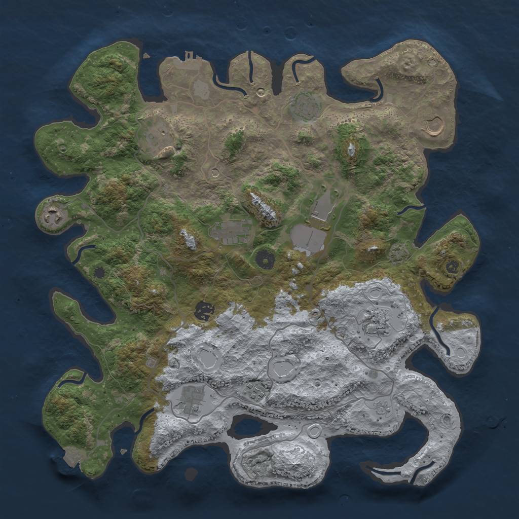Rust Map: Procedural Map, Size: 4000, Seed: 10365339, 17 Monuments