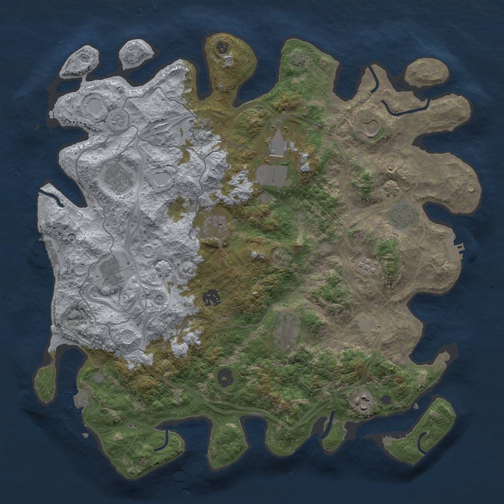 Rust Map: Procedural Map, Size: 4300, Seed: 32595455, 19 Monuments