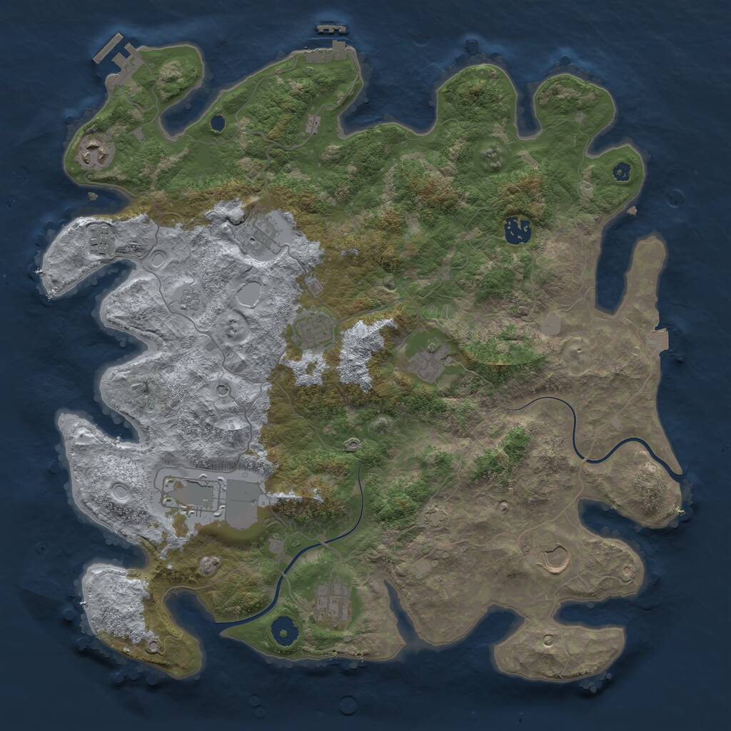 Rust Map: Procedural Map, Size: 3950, Seed: 1761409681, 15 Monuments