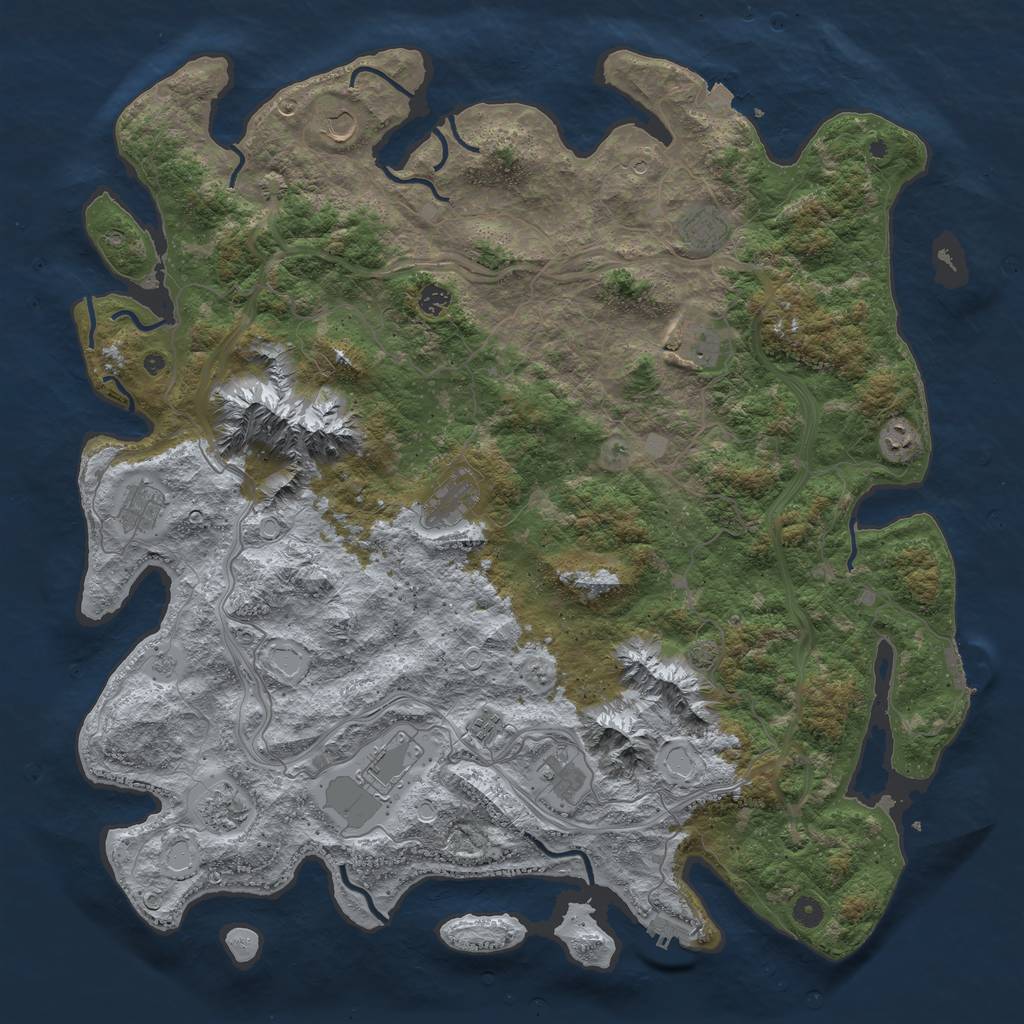 Rust Map: Procedural Map, Size: 5100, Seed: 822578, 19 Monuments