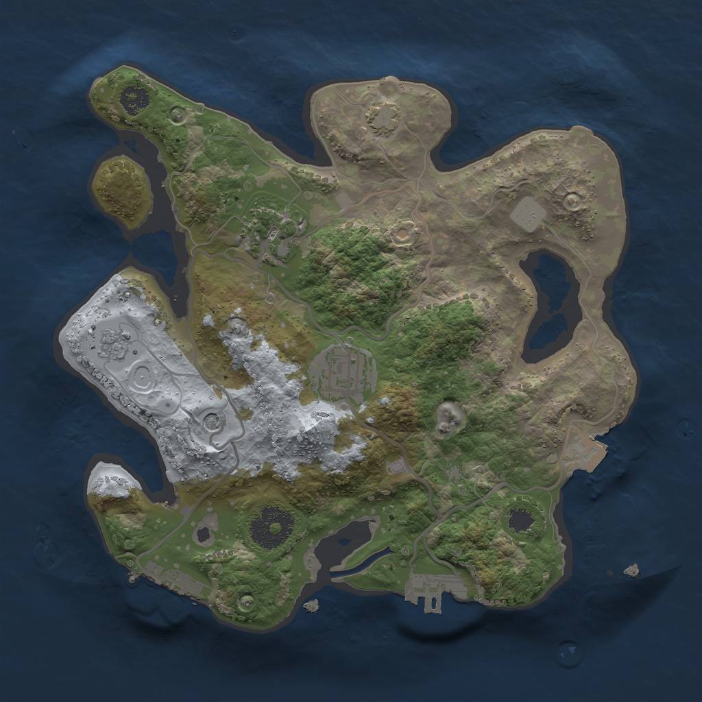 Rust Map: Procedural Map, Size: 2500, Seed: 552597266, 10 Monuments