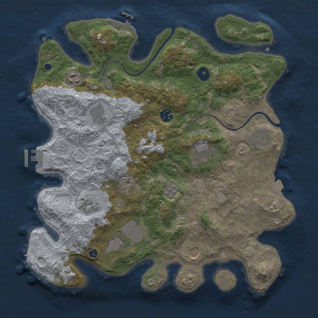 Rust Map: Procedural Map, Size: 3750, Seed: 88762925, 15 Monuments
