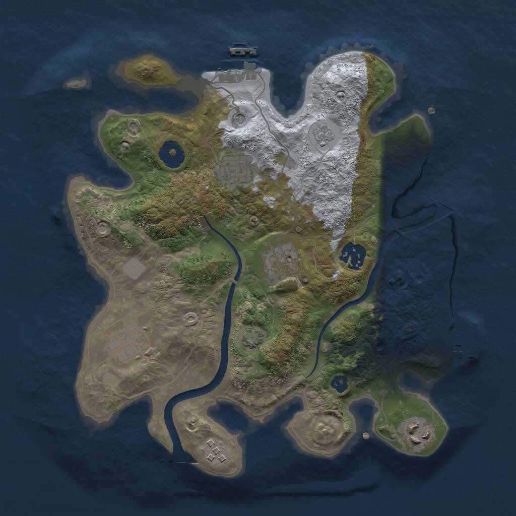 Rust Map: Procedural Map, Size: 3000, Seed: 1375552344, 12 Monuments