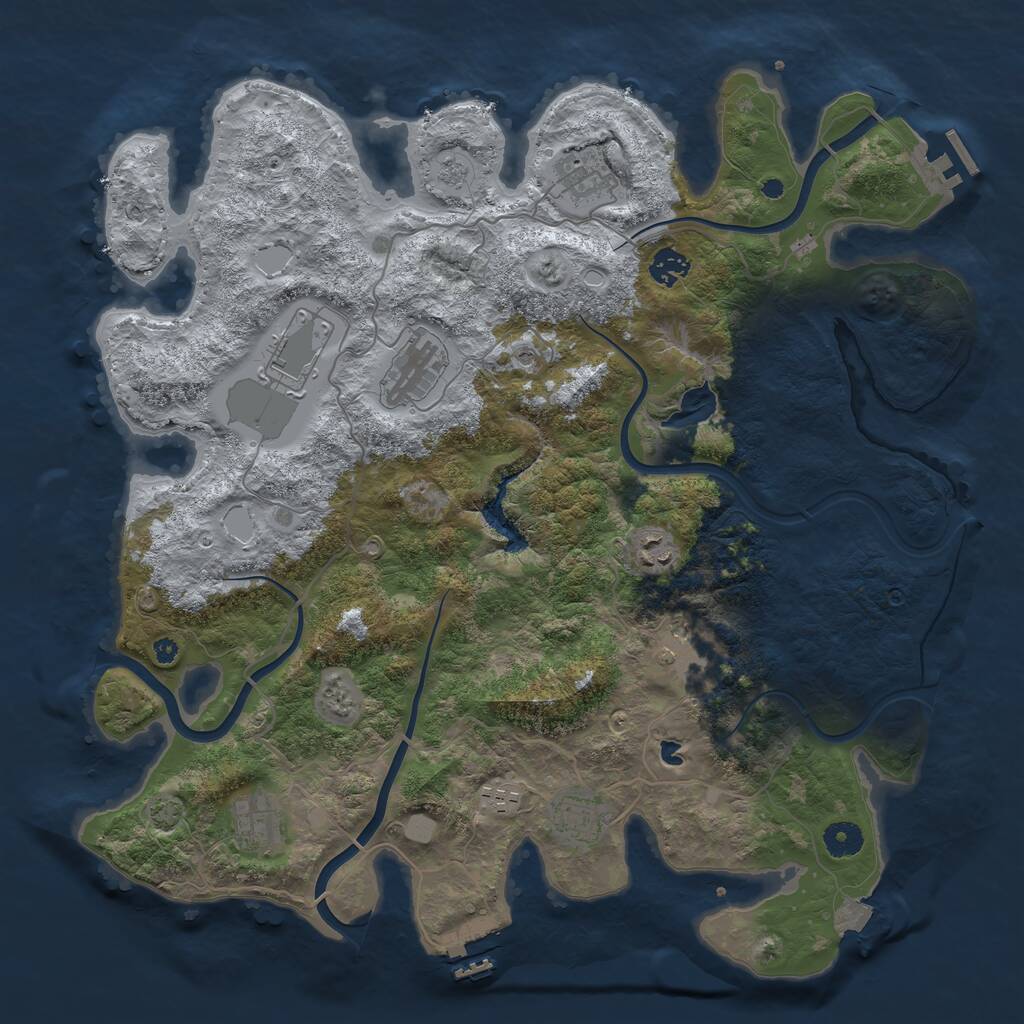 Rust Map: Procedural Map, Size: 4100, Seed: 47342184, 15 Monuments