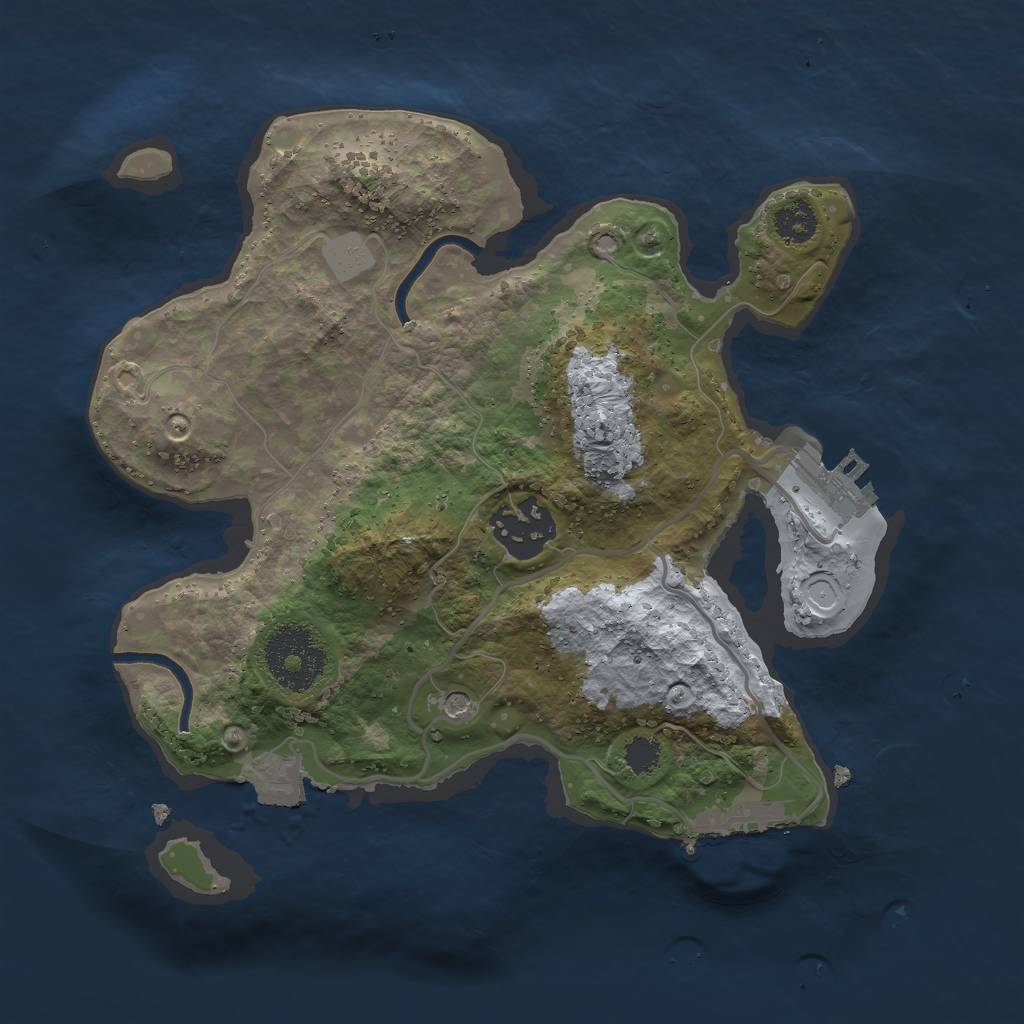 Rust Map: Procedural Map, Size: 2500, Seed: 1480274354, 7 Monuments