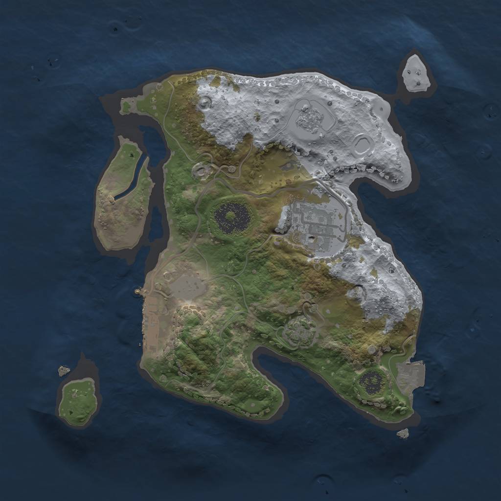 Rust Map: Procedural Map, Size: 2250, Seed: 1824653, 7 Monuments