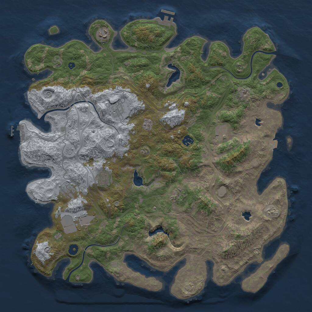 Rust Map: Procedural Map, Size: 4500, Seed: 822579, 15 Monuments