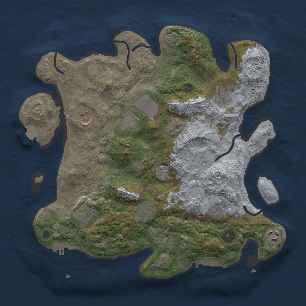 Rust Map: Procedural Map, Size: 3500, Seed: 475905081, 16 Monuments