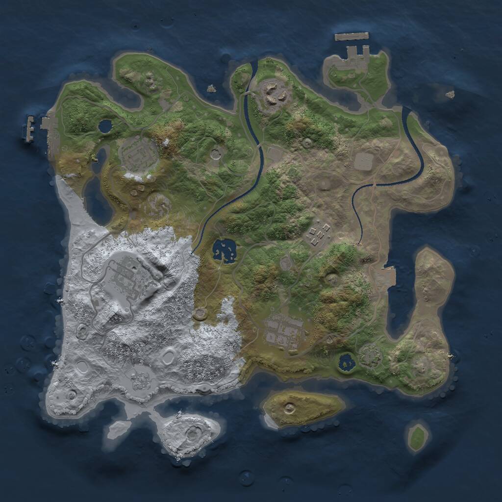 Rust Map: Procedural Map, Size: 3000, Seed: 114517187, 12 Monuments