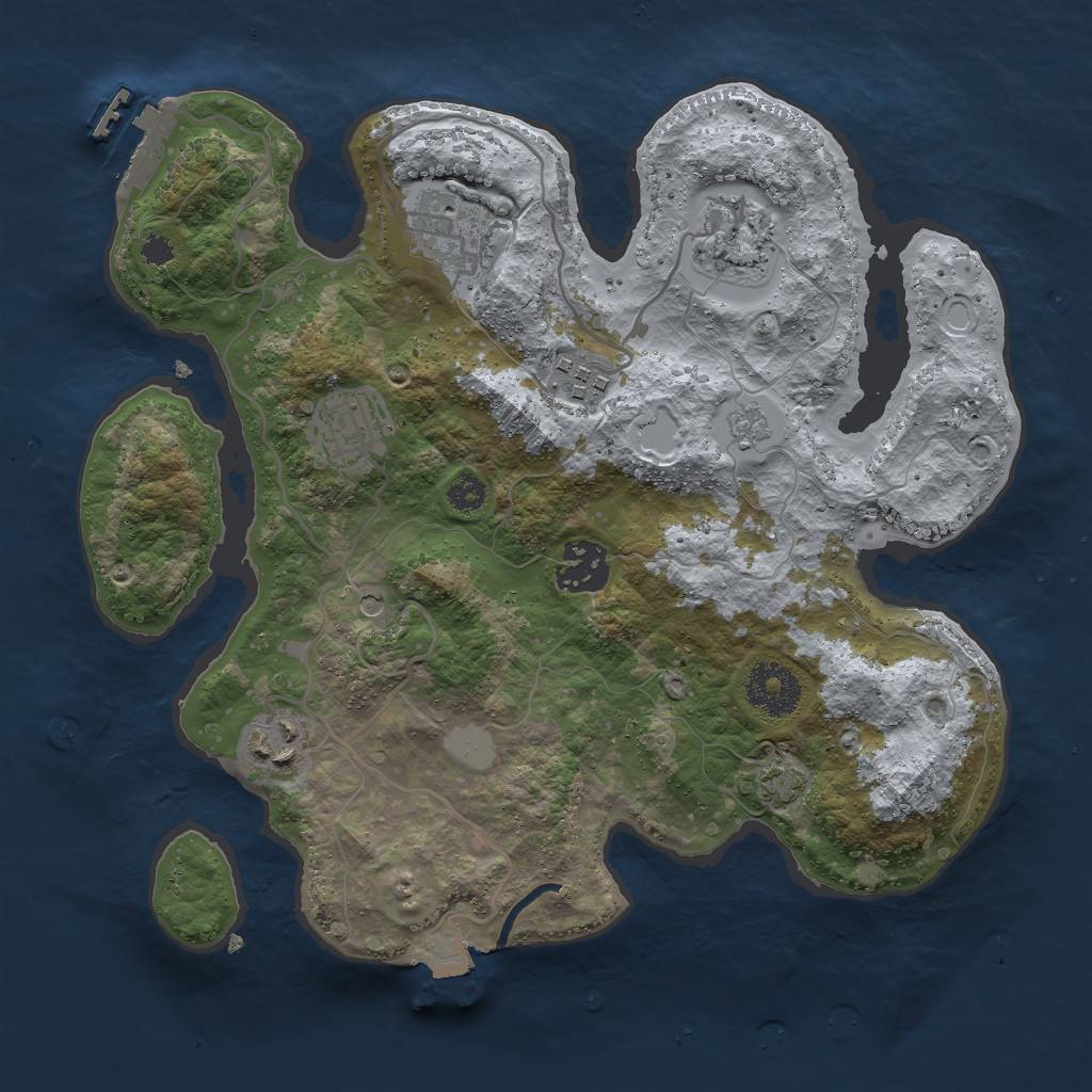 Rust Map: Procedural Map, Size: 3000, Seed: 1444561693, 13 Monuments