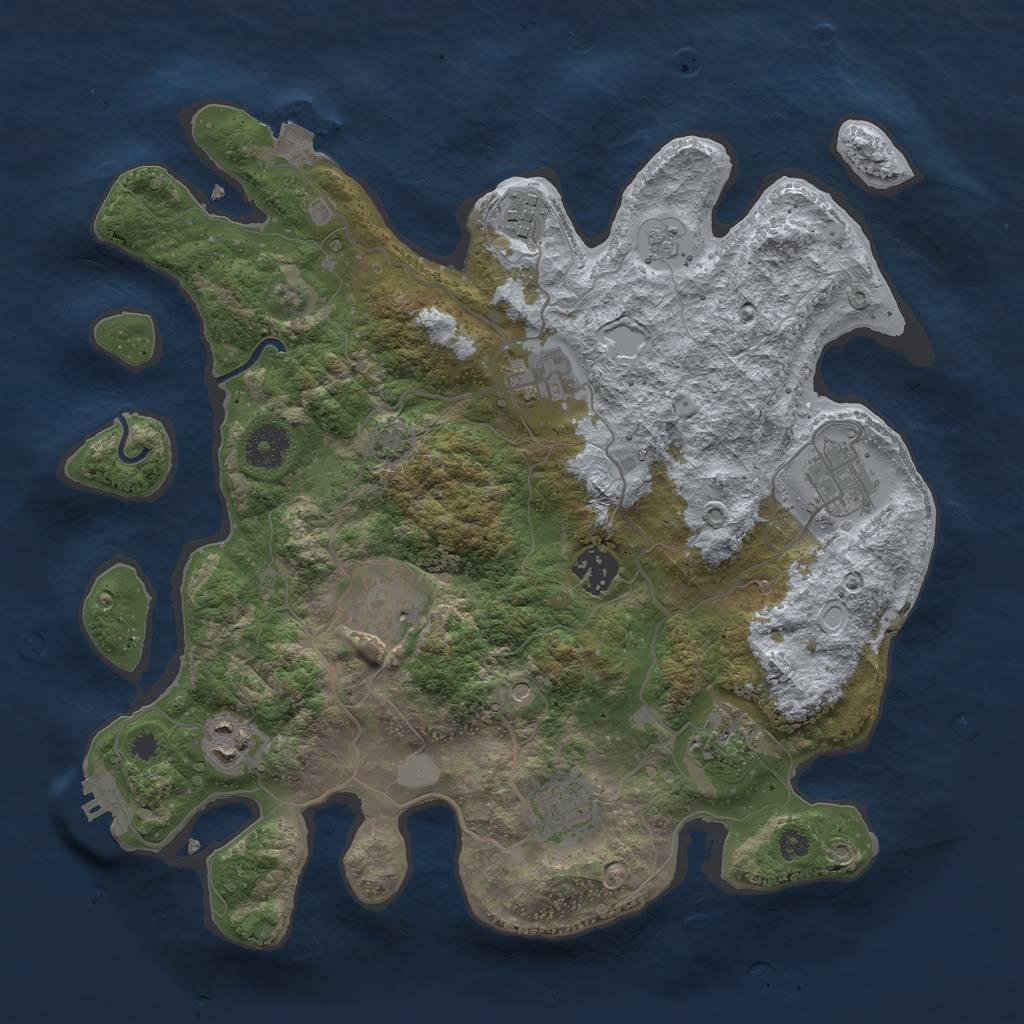 Rust Map: Procedural Map, Size: 3450, Seed: 12640495, 15 Monuments