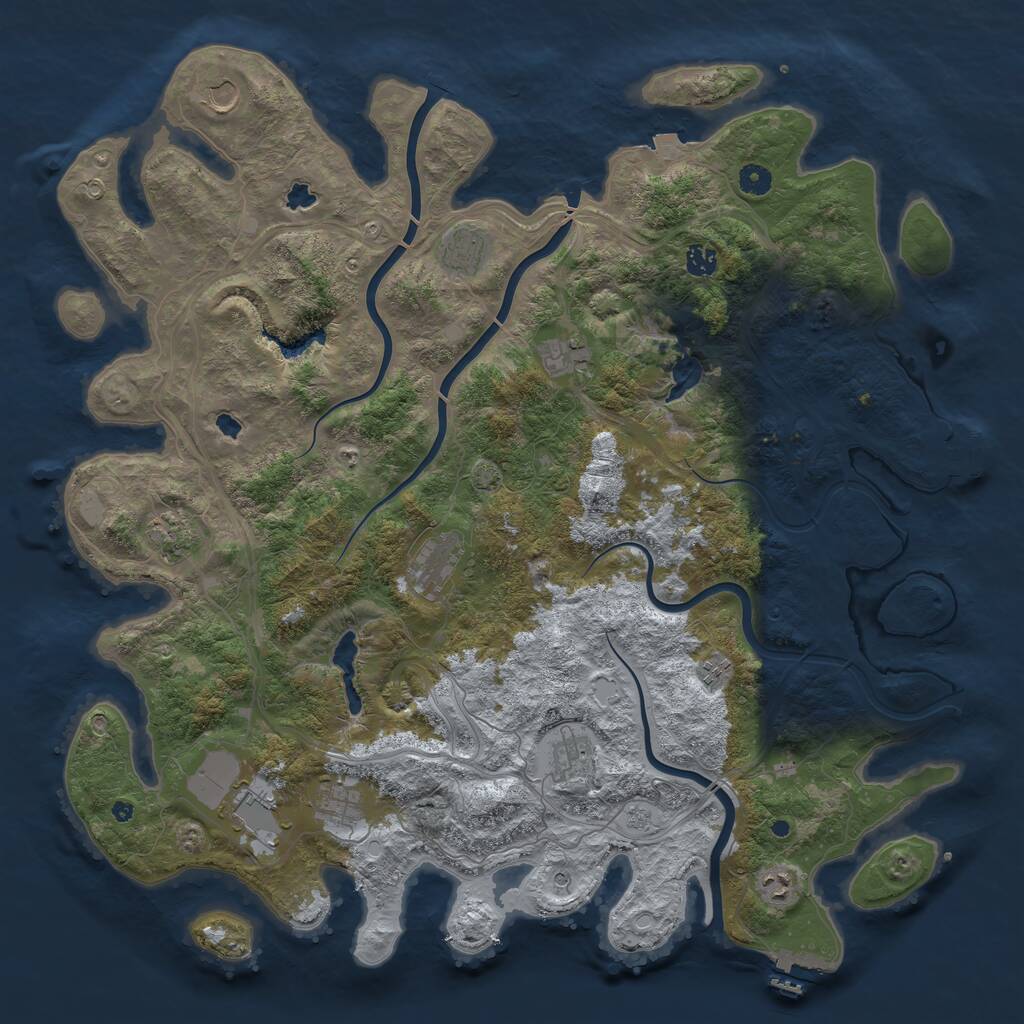 Rust Map: Procedural Map, Size: 4800, Seed: 1810542862, 17 Monuments