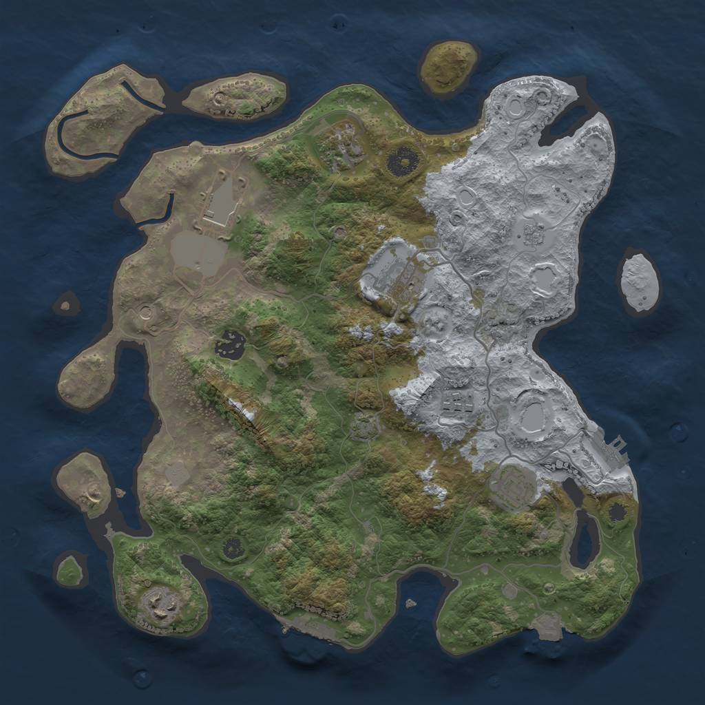 Rust Map: Procedural Map, Size: 3500, Seed: 675987096, 15 Monuments