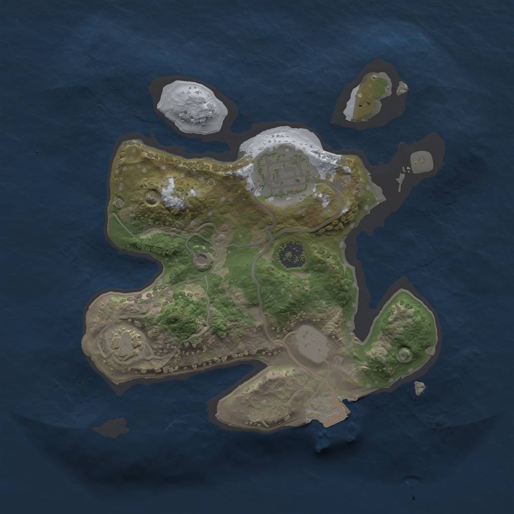 Rust Map: Procedural Map, Size: 2000, Seed: 78245, 5 Monuments
