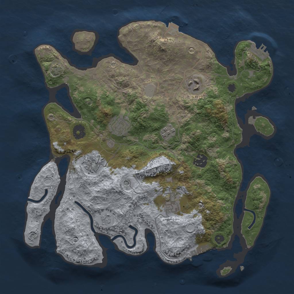 Rust Map: Procedural Map, Size: 3200, Seed: 1527920607, 14 Monuments
