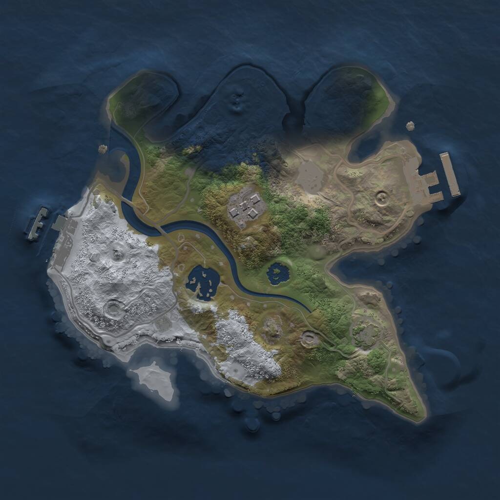 Rust Map: Procedural Map, Size: 2252, Seed: 1095872919, 6 Monuments