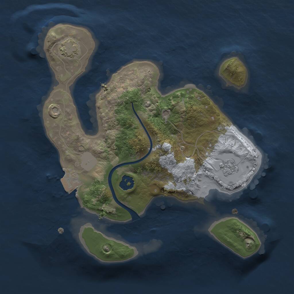 Rust Map: Procedural Map, Size: 2000, Seed: 1245, 3 Monuments