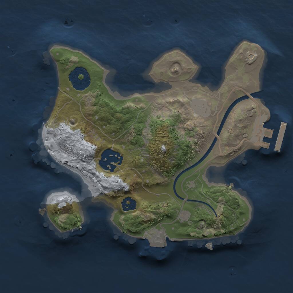 Rust Map: Procedural Map, Size: 2000, Seed: 381216635, 3 Monuments