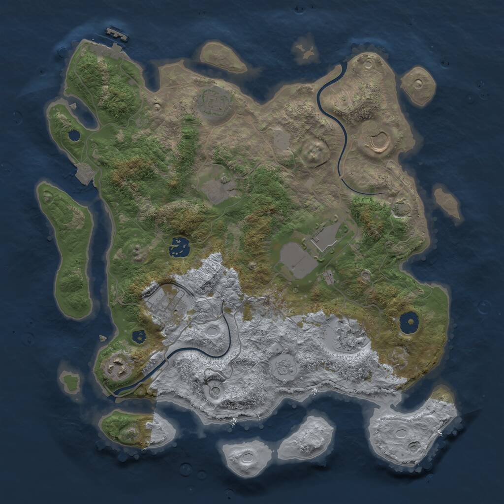 Rust Map: Procedural Map, Size: 3600, Seed: 67853, 13 Monuments