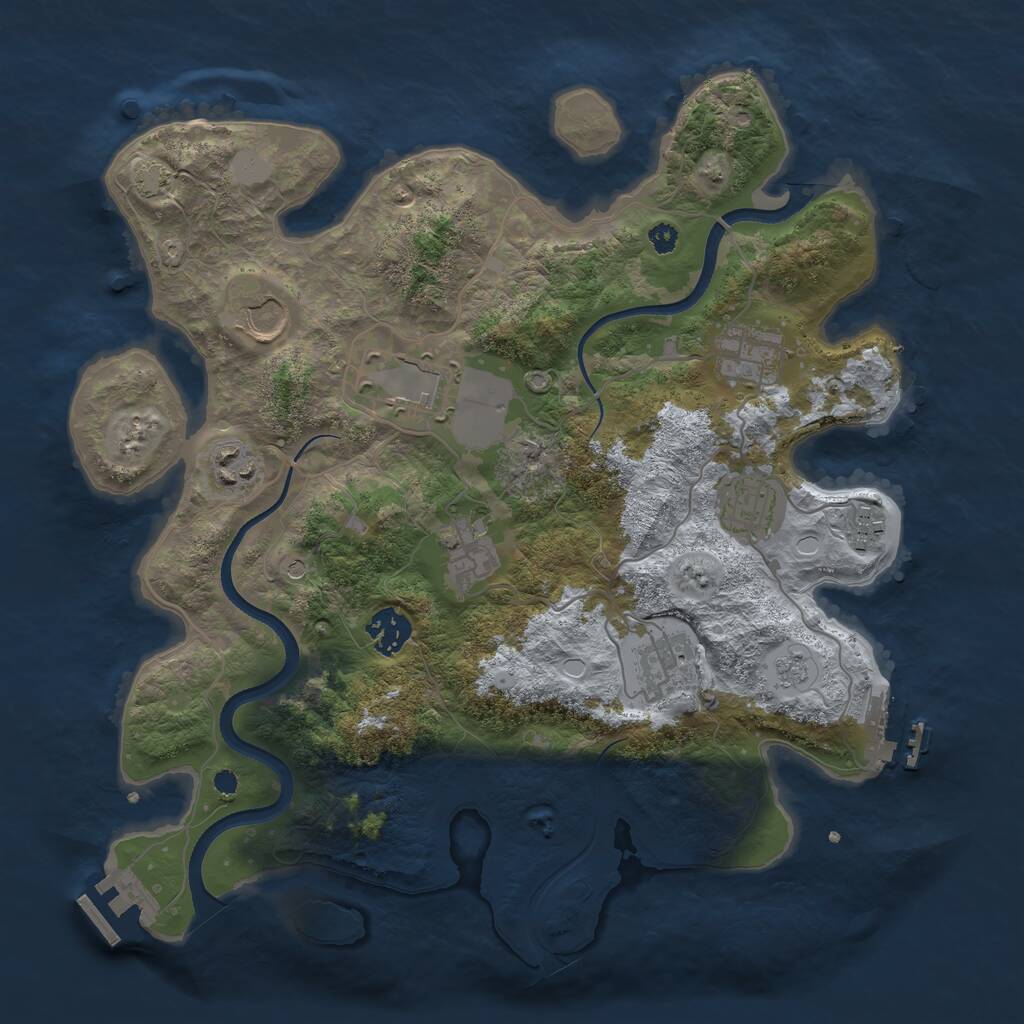 Rust Map: Procedural Map, Size: 3500, Seed: 1982963272, 15 Monuments