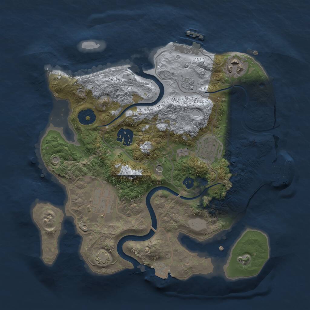 Rust Map: Procedural Map, Size: 2750, Seed: 524863205, 10 Monuments